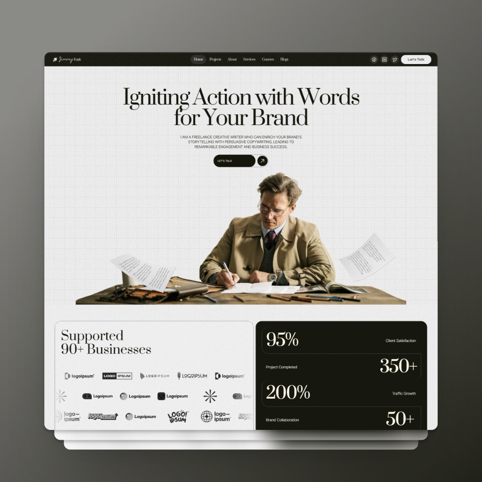 Copywriter portfolio website